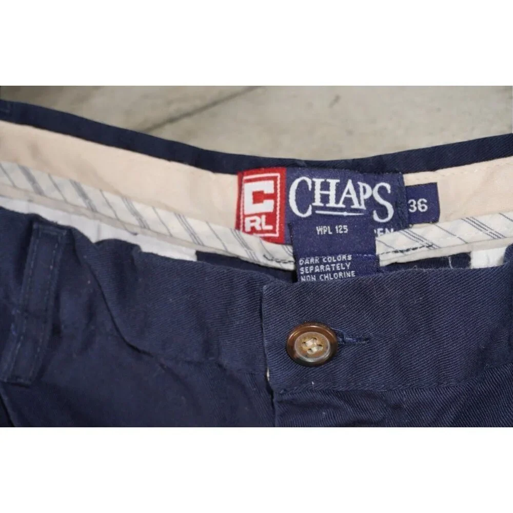 Chaps Ralph Lauren Shorts Men 36 Navy Blue Chino Classic Fit 7